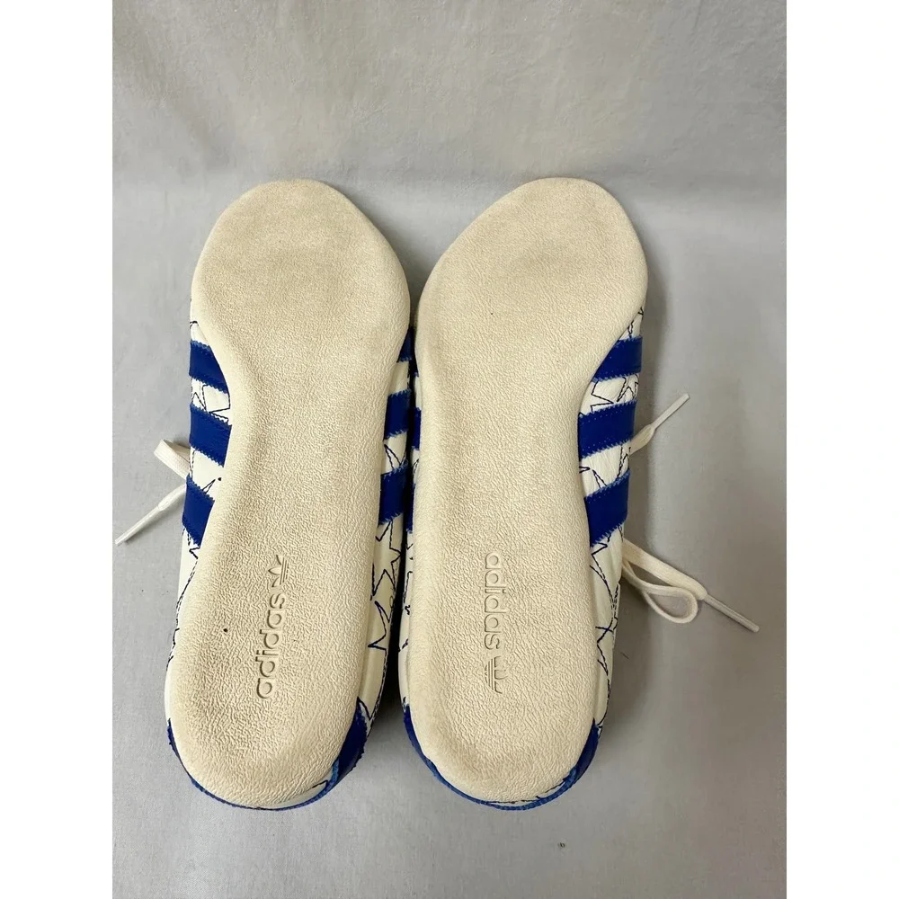 Adidas Tokyo Star Stitched Cream Blue Leather Sneakers IH6640 Womens 9.5